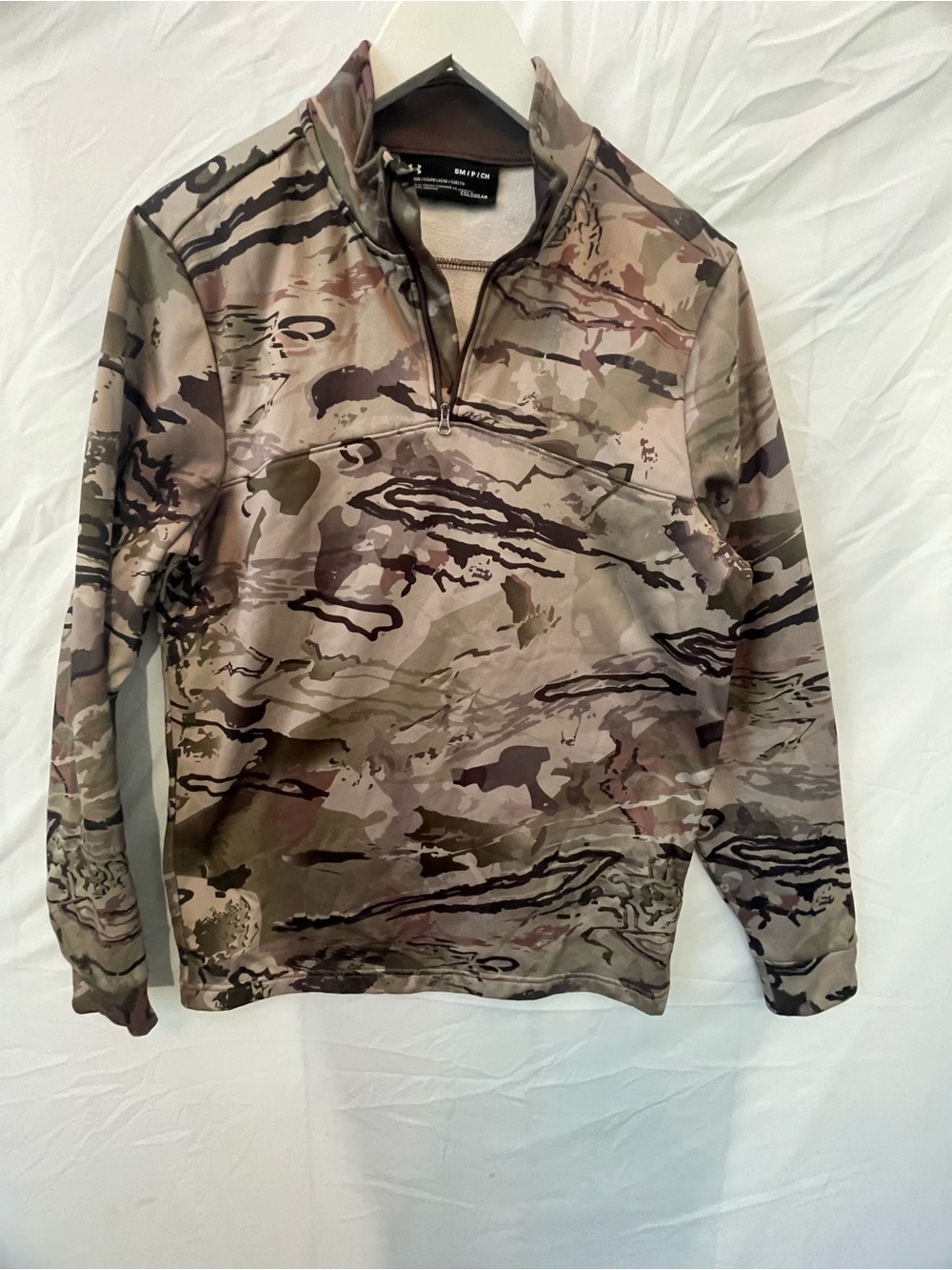 Under Armour- Women’s -Size Small- Camo Quarter-Zip Pullover - Brown/Olive/Tan